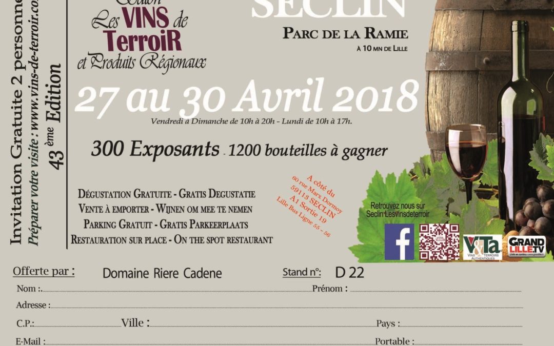 Salon des vins de Seclin, à 10mn de Lille